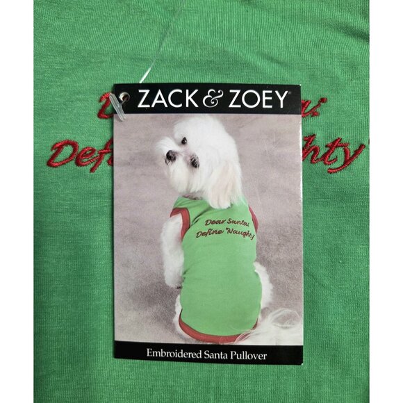 Zack & Zoey Dog Sweater Pullover XS Dear Santa Define Naughty NWT - Picture 4 of 8